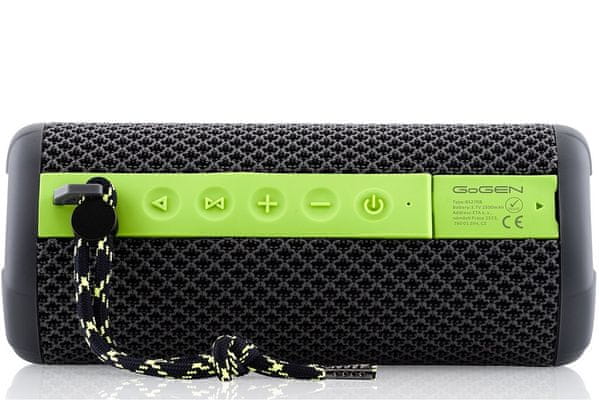 Bluetooth bezdrôtový reproduktor gogen bs 270b vstavaná nabíjacia batérie 2500mAh výdrž 11,5 h 10 W výkon IPX7 aux vstup