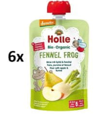 Holle Bio Fennel Frog 100% pyré hruška - jablko - fenikel 6 x 100g