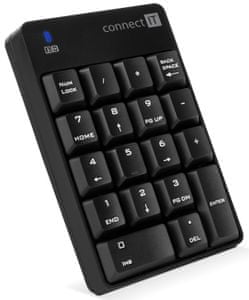 Connect IT NumCALC numerická klávesnica backspace numlock high profile bezdrôtová