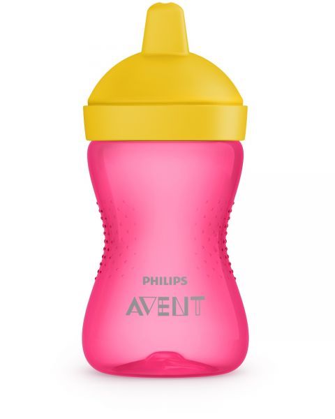 Philips Avent Hrnček 300 ml Grippy tvrdý náustok ružová