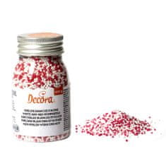 Decora Cukrové ozdoby mini perličky 1,5 mm bielo-červené 100 g