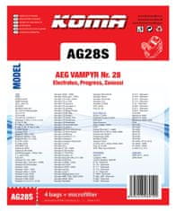 KOMA AG28S - Vrecká do vysávača AEG Vampyr č.28 textilné, 4ks