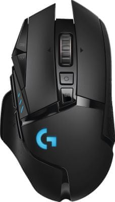 Herná myš Logitech G502 Lightspeed káblová 16 000 DPI programovateľné tlačidlá nový snímač ergonomická integrovaná pamäť