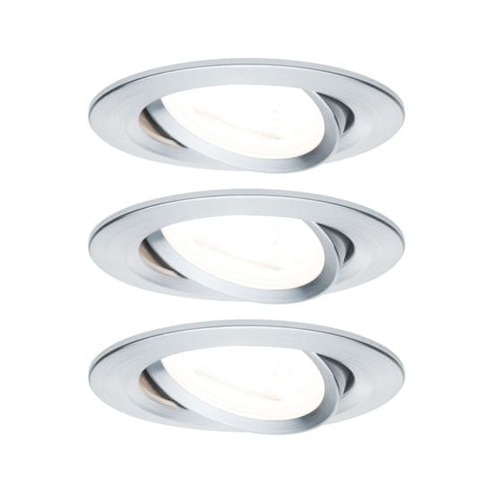 Paulmann Paulmann Vstavané svietidlo LED Nova kruhové 3x6,5W GU10 hliník brúsený nastaviteľné 934.33 P 93433 93433