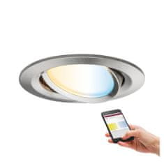 Paulmann Paulmann SmartHome Zigbee vstavané svietidlo LED Coin Nova Plus 1x6,5W meniteľná biela kruhové kov kartáčovaný 929.61 P 92961 92961