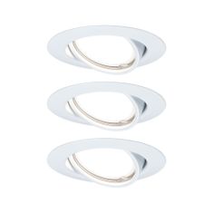 Paulmann Paulmann Vstavané svietidlo LED Base kruhové 3x5W GU10 biela mat výklopné 3-krokové-stmievateľné 934.26 P 93426 93426