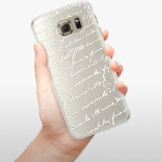 iSaprio Silikónové puzdro - Handwriting 01 - white pre Samsung Galaxy S6 Edge