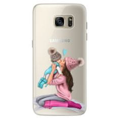 iSaprio Silikónové puzdro - Kissing Mom - Brunette and Boy pre Samsung Galaxy S7 Edge