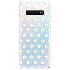 iSaprio Silikónové puzdro - Stars Pattern - white pre SAMSUNG GALAXY S10 PLUS