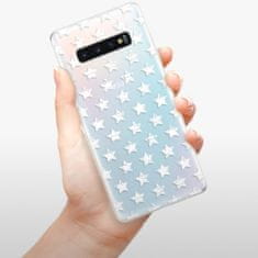 iSaprio Silikónové puzdro - Stars Pattern - white pre SAMSUNG GALAXY S10 PLUS