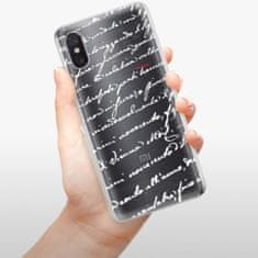 iSaprio Silikónové puzdro - Handwriting 01 - white pre Xiaomi Mi 8 Pro