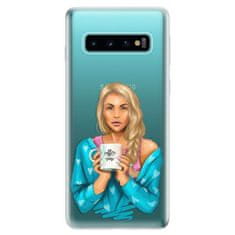 iSaprio Silikónové puzdro - Coffe Now - Blond pre SAMSUNG GALAXY S10