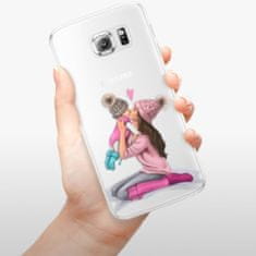 iSaprio Silikónové puzdro - Kissing Mom - Brunette and Girl pre Samsung Galaxy S6 Edge