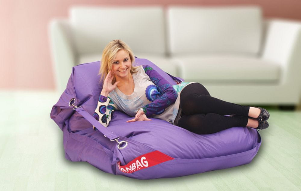 Beanbag Sedací vak 189x140 comfort s popruhmi violet