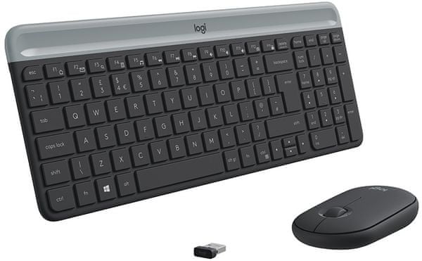 Klávesnica a myš Logitech MK470 Slim Wireless Combo, CZ bezdrôtová, štíhla, kompaktná, ľahká