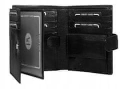 Pierre Andreus Pánska kožená peňaženka so sponou Toni, čierna