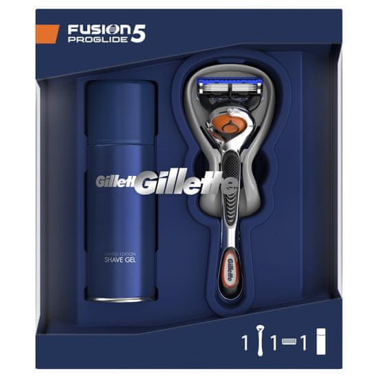 Gillette Darčekové Balenie Fusion5 ProGlide Holiaci Strojček + Gél Na Holenie