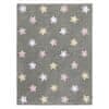 Lorena Canals Pre zvieratá: Prateľný koberec Tricolor Stars Grey-Pink 120x160