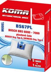 KOMA BS67PL - Sada 25ks vreciek do vysávačov BOSCH Typ G, Siemens, plastové čelo