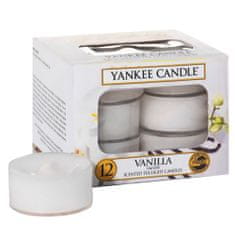 Yankee Candle Sviečky čajové , Vanilka, 12 ks
