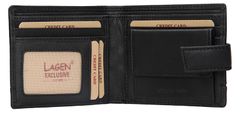 Lagen Pánska kožená peňaženka BLC/4139 BLK