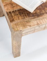 Bruxxi Konferenčný stolík Rustica, 110 cm, mangové drevo