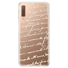 iSaprio Silikónové puzdro - Handwriting 01 - white pre Samsung Galaxy A7 (2018)