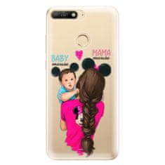 iSaprio Silikónové puzdro - Mama Mouse Brunette and Boy pre Huawei Y6 Prime 2018