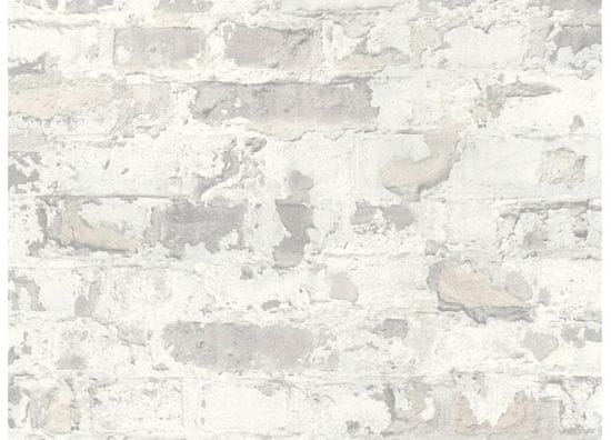 A.S. Création Vliesová tapeta s tehlovým vzorom v landhaus štýle - sivá, biela, rozmer: 10,05 m x 0,53 m (5,33 m²), TA-309369293