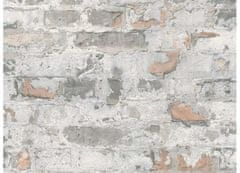 A.S. Création Vliesová tapeta s rustikálnym tehlovým vzorom v opotrebovanom štýle - sivá, biela, rozmer: 10,05 m x 0,53 m (5,33 m²), TA-309369292
