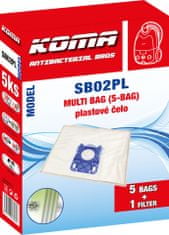 KOMA SB02PL - Sada 25 ks vreciek do vysávačov AEG, Electrolux UltraOne, Philips s plastovým čelom