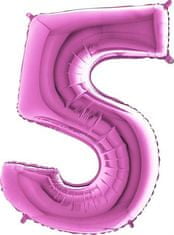 Grabo Nafukovací balónik číslo 5 ružový 102 cm extra veľký