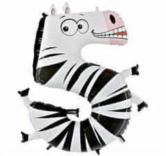Grabo Nafukovací balónik zebra číslo 5 pre deti 102 cm