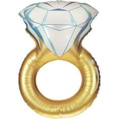 Grabo Nafukovací balónek prstýnek zlatý s diamantem 86 cm 