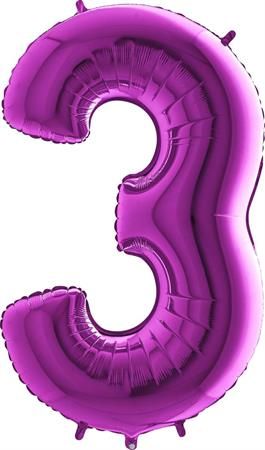 Grabo Nafukovací balónik číslo 3 fialový 102 cm extra veľký