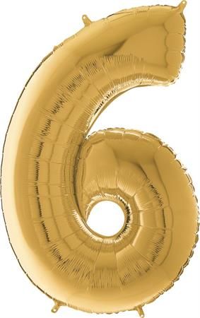 Grabo Nafukovací balónik číslo 6 zlatý 66 cm