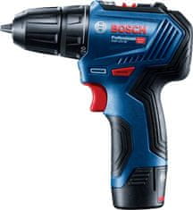 BOSCH Professional Aku vŕtací skrutkovač GSR 12V-30, 2 akumulátory + príslušenstvo (0.601.9G9.001)