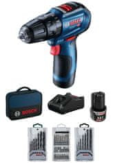 BOSCH Professional Aku kombinovaný skrutkovač GSB 12V-30, 2 akumulátory + príslušenstvo (0.601.9G9.101)