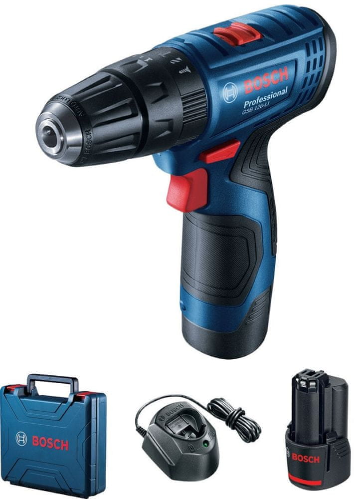 BOSCH Professional Aku kombinovaný skrutkovač GSB 120-LI, 2 akumulátory (0.601.9G8.100)