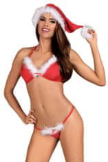 Obsessive Dámsky erotický kostým Santastic set + Nadkolienky Gatta Calzino Strech, červená, L/XL