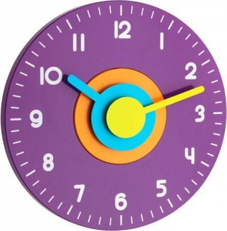 TFA 60.3015.11 POLO Analógové dizajnové nástenné hodiny, fialové