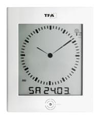 TFA 60.4506 Rádiom riadené hodiny s teplomerom, LCD analógový displej, biele