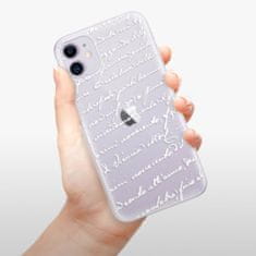 iSaprio Silikónové puzdro - Handwriting 01 - white pre Apple iPhone 11