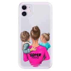 iSaprio Silikónové puzdro - Super Mama - Boy and Girl pre Apple iPhone 11