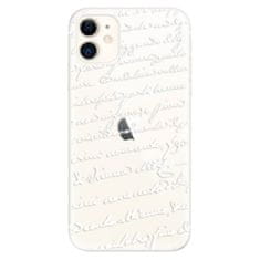 iSaprio Silikónové puzdro - Handwriting 01 - white pre Apple iPhone 11