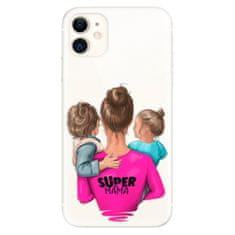 iSaprio Silikónové puzdro - Super Mama - Boy and Girl pre Apple iPhone 11