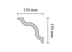 Stropné rohové polystyrénové lišty A110 (rozmer 110x110)