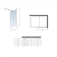 H K FORCE F1 100 Sprchová zástena WALK IN 98 – 100x200, 10 mm sklo