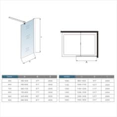 H K LUSTY F1 30 Sprchová zástena WALK IN 30 × 200 cm, 8 mm sklo 