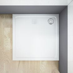 H K Štvorcový sprchovací kút MELODY B8 80 × 80 cm so zalamovacími dverami vrátane sprchovej vaničky z liateho mramoru